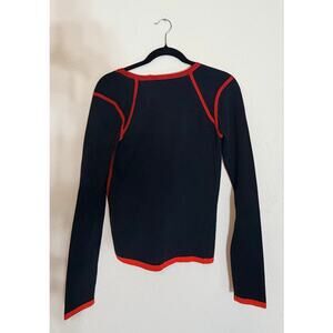 Tommy Hilfiger Mens Red Cable Knit Full Zip Sweater Jacket Size M Mock Neck